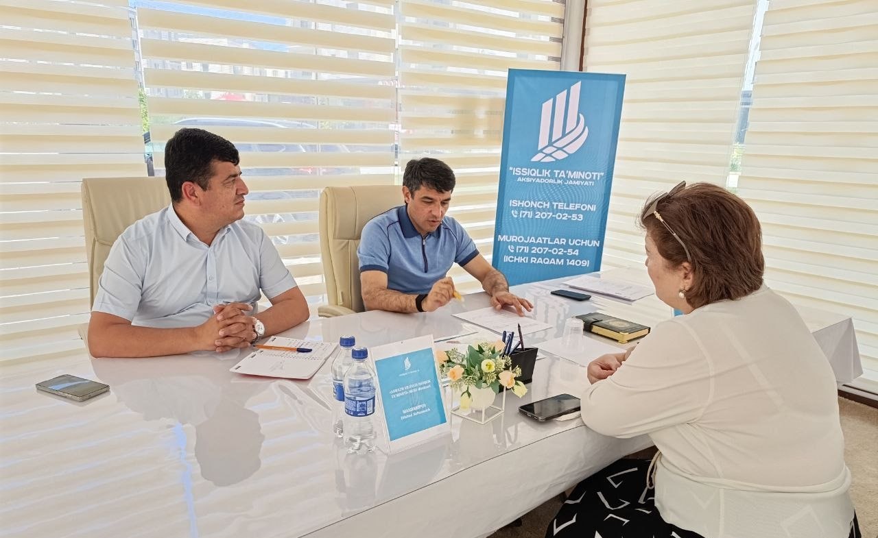 "Issiqlikta’minoti" AJ Boshqaruvi raisining birinchi o‘rinbosari Sherzod Sultonov ishtirokida Xorazm viloyati aholisi uchun navbatdagi sayyor qabul tashkil etildi